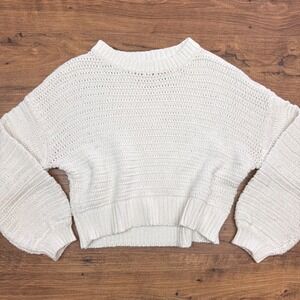 Bae. The Label Australia Small Cream Knit Long Sleeve Cropped Sweater Wool Blend
